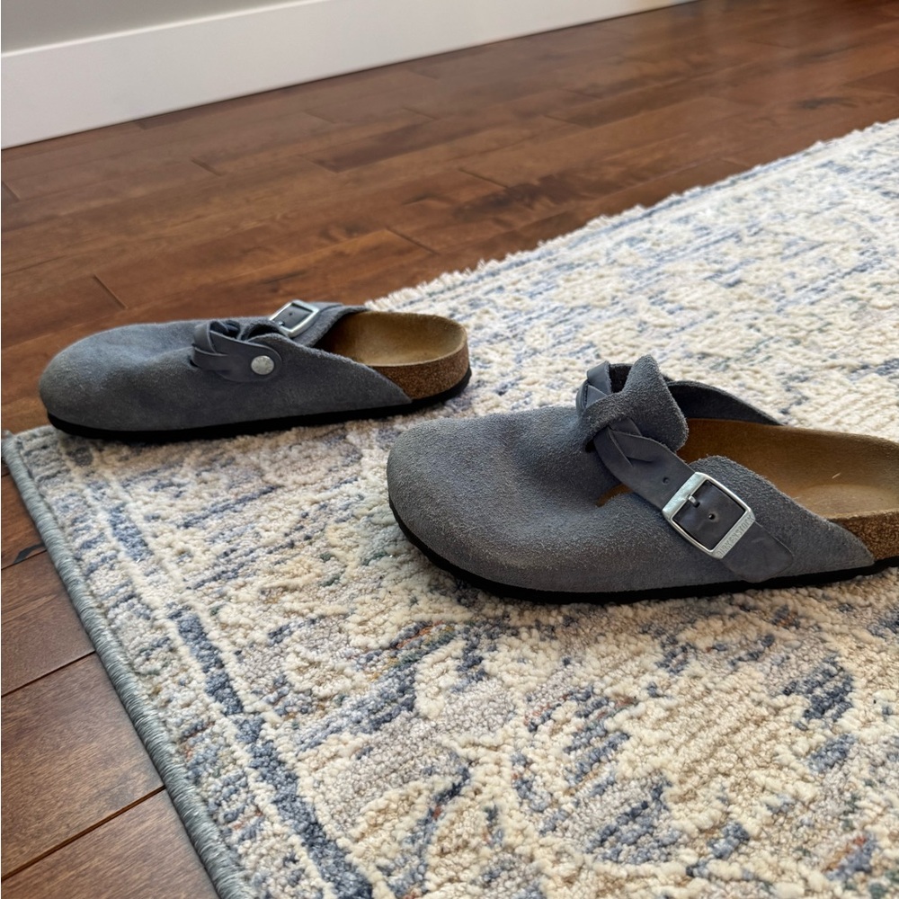Birkenstock x Staud Boston Clogs Suede Blue EU 38 / US 7–7.5 Limited Edition - Picture 3 of 4